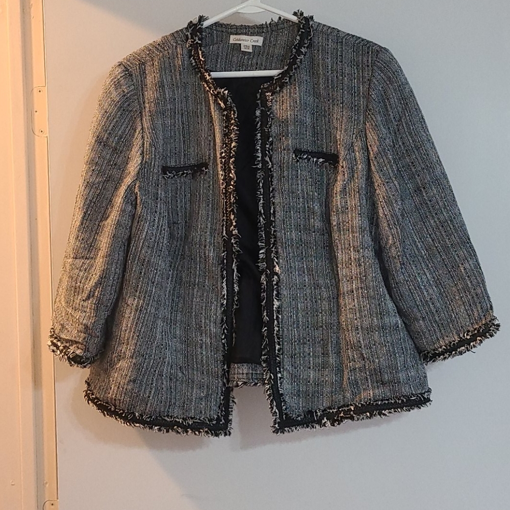 Coldwater Creek Gray Tweed Blazer
